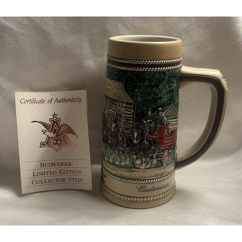 Authentic Vintage Anheuser-Busch Historical Landmark Grants Cabin 1855 Stein